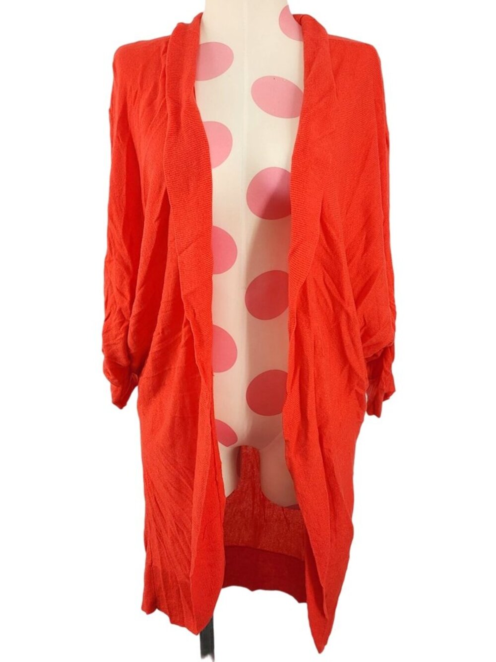 Women's Mossimo Long Sweater Cardigan Salmon Pink XL Open Front Lightweight
